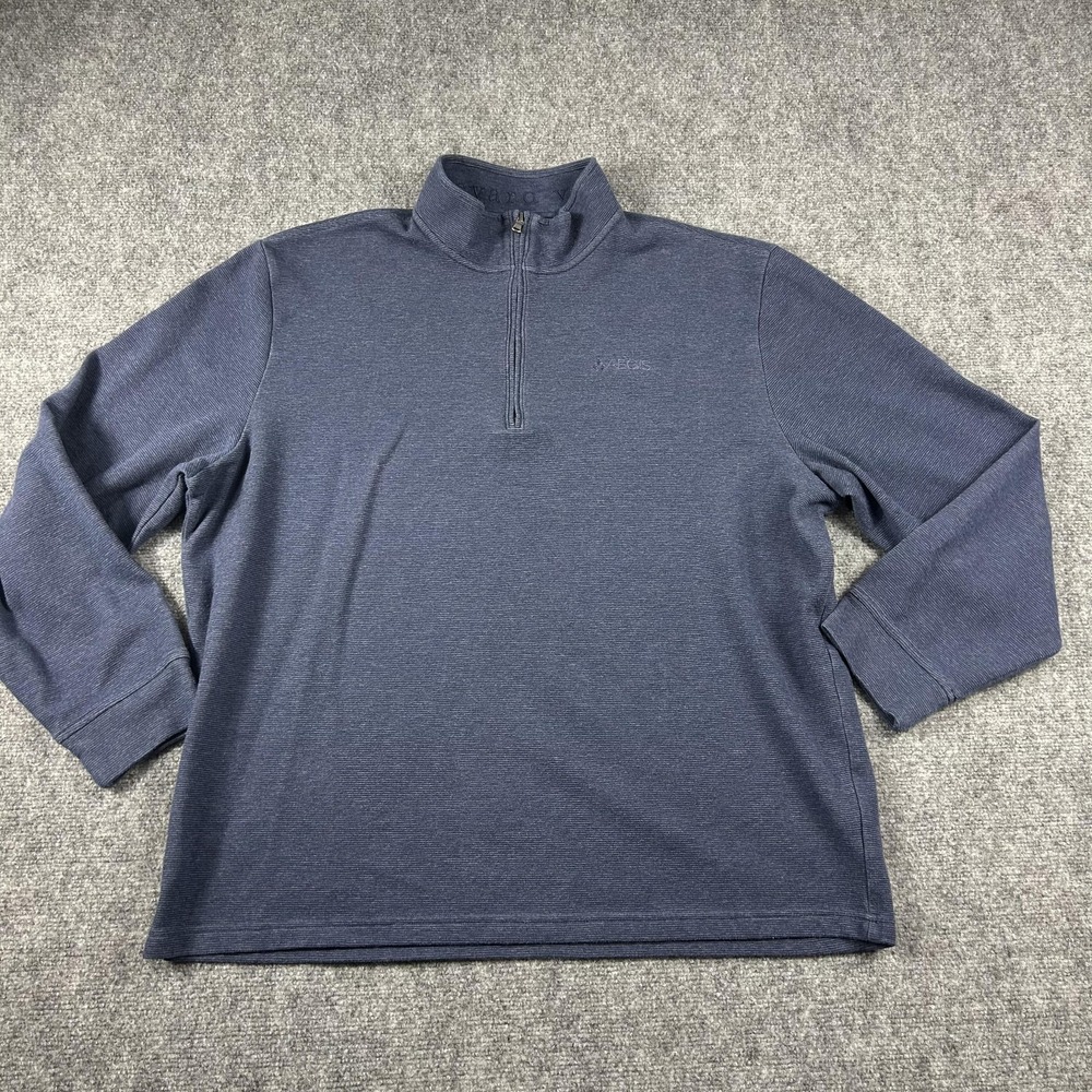 Vineyard Vines Sweater Mens 2XL Blue 1/4 Zip Mock Neck Pullover Aegis‎ Logo